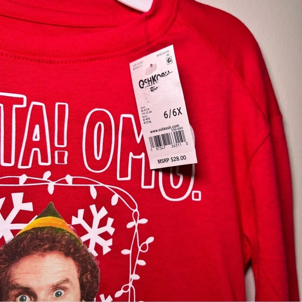 OshKosh B'gosh Red Santa OMG Elf I know him Shirt
